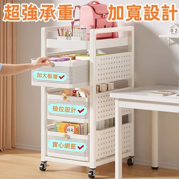 【限時免運 全場下殺】書包置物架可移動小推車多層書本收納家用書架桌下滑輪櫃儲物架 置物推車 收納推車  鐵質推車 收納架