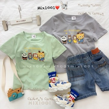 🌈✨mix1001動物園好朋友立體貼布上衣✨兒童可愛小動物上衣 5-17