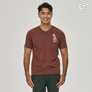 ADISI 男親膚空氣柔感快乾寬鬆V領上衣AL2311020 (S-2XL)｜仿棉感 吸濕排汗 快乾 速乾 機能 排汗衣