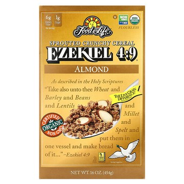 Food For Life, Ezekiel 4:9，發芽鬆脆麥片，杏仁，16 盎司（454 克）