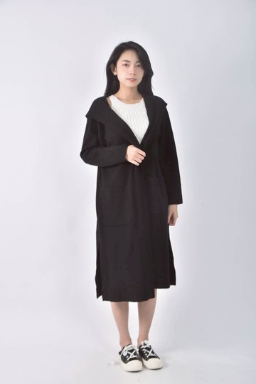 (L) united arrows長板黑色罩衫