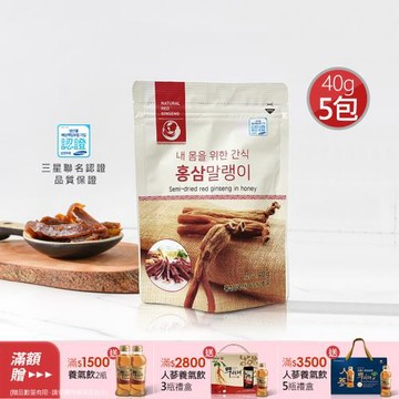 【振興高麗人蔘】韓國高麗蜂蜜紅蔘條5入組-機能保健零食
