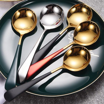 304不銹鋼小勺子家用精致湯勺兒童吃飯調羹網紅創意韓式長柄湯匙