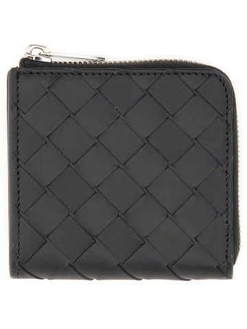 bottega veneta braided zippered wallet