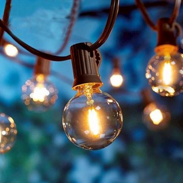 【露營趣】LUYING A005 G40LED 塑膠串燈 7.6米25燈泡 防水 暖黃光 露營燈 戶外燈 氣氛燈 裝飾燈 場景燈 聖誕掛飾 櫥窗燈 露營 野營