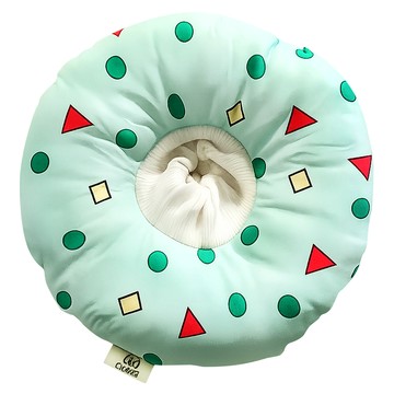 Cawaii 加大防潑水防舔圈寵物頭套  綠色菱格  1個  XL(35~42cm)