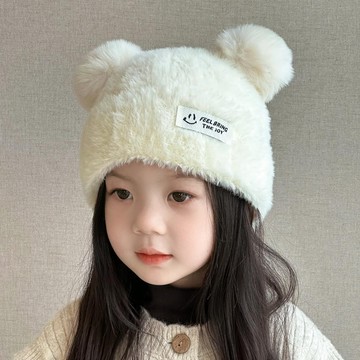 Mini baby🌷兒童帽子男童冬天保暖套頭帽寶寶毛絨帽小女孩加絨加厚洋氣百搭