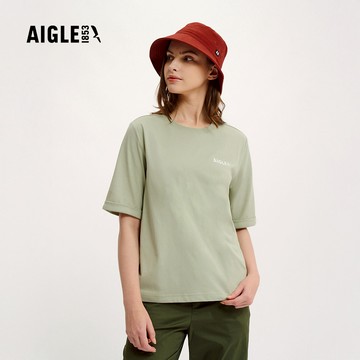 【AIGLE】女 快乾抗菌短袖T恤｜AG-4P222A244 淺綠 (女 T恤 抗菌 快乾)