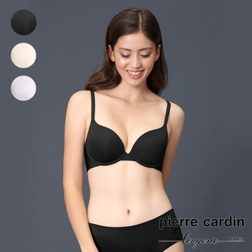 【pierre cardin 皮爾卡登女性內衣】簡約柔膚無痕鋼圈內衣-黑