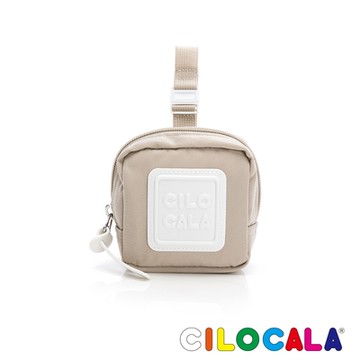 CILOCALA 亮彩尼龍防潑水可扣式零錢包 米色