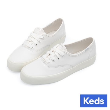 Keds CHAMPION GN 經典寬楦舒適真皮休閒小白鞋 9241W110101N