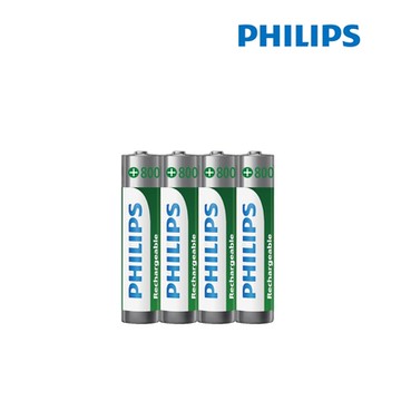 PHILIPS 飛利浦 AAA 4號 800mAh 低自放鎳氫充電電池(4入)