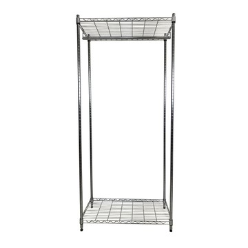 我塑我形 90 x 45 x 180 cm MIT耐重萬用鐵力士鍍鉻二層架-含衣桿 收納架 置物架 鐵力士架