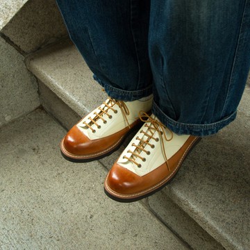 圓頭撞色男鞋/米淺咖/129E楦