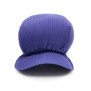 PLEATS PLEASE ISSEY MIYAKE 褶皺帽 藍色 聚酯纖維 PP19-AA501 【二手名牌BRAND OFF】