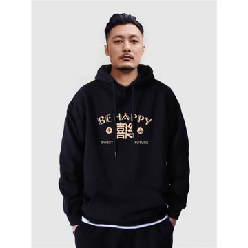 余文樂2025新款國潮連帽衛衣男秋冬加絨休閑帽衫寬松外套潮流百搭