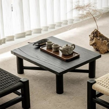 侘寂風榻榻米茶桌現代簡約小戶型家用實木炕幾桌臥室飄窗小茶幾桌