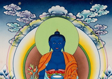 古董醫藥師佛唐卡  古代療法