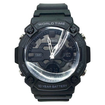 CASIO 卡西歐 大錶徑雙顯示設計手錶 AEQ-120W-1B  黑色