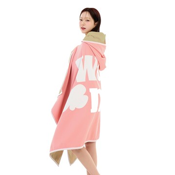 WEEK9 羅弗連帽沙灘巾  1個  粉色