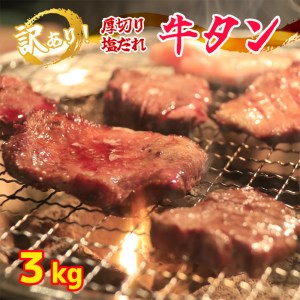 牛タン 厚切り 塩だれ タン塩 3kg 焼肉