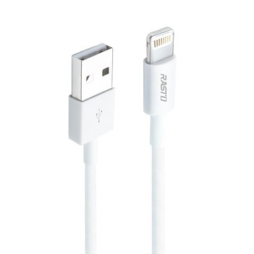 RASTO 蘋果Lightning充電線  1.2m  白色  1條