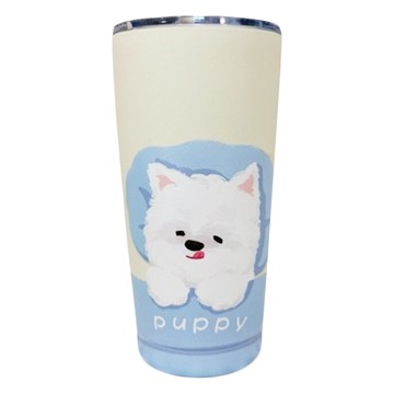 Mega 韓風狗狗系列304不鏽鋼冰霸杯 (550ml)  西施犬  西施犬 米色 + 白色 + 藍色  1個