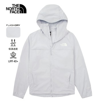 The North Face北面女款灰色吸濕排汗防風外套｜8BWB0TI
