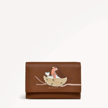 Radley London Womens Leather Robin Robin Medium Flapover Wallet Saddle - Brown Medium