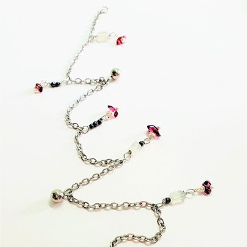 天然彩寶不鏽鋼腳鍊