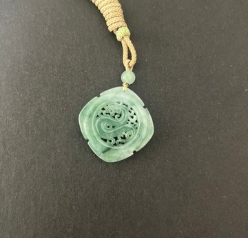 鏤空龍牌/天然緬甸翡翠