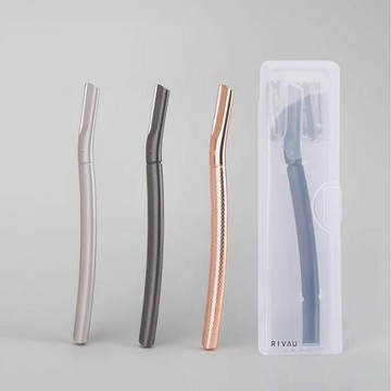 RIVAU BEAUTY 多功能防護全金屬修眉刀+4枚刀片 進口德國不鏽鋼刀片