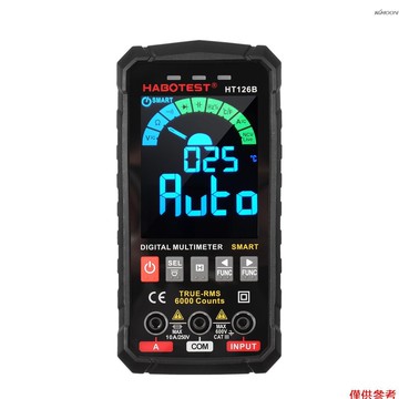 HABOTEST HT126B 智能數字萬用表 VA彩屏 6000計數 真有效值 自動/手動量程 交/直流電壓電流測量