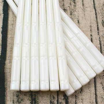 筷子家用 密胺 塑料仿瓷食品級10雙裝防滑餐具玉瓷筷高溫消毒酒店