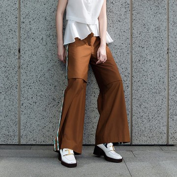 輪廓線側滾邊長寬褲