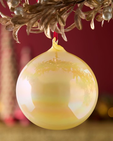 Gold Pearl Glass Ball Christmas Ornament