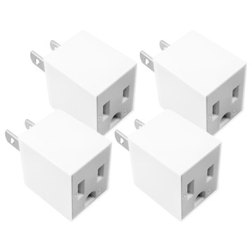 PowerSync 群加 直立型 3轉2電源轉接頭 TYAA9 4.95 x 2.6 x 4.1cm  4.95cm  白色  4個