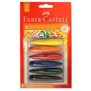 【美國媽咪】德國 輝柏 FABER-CASTELL 幼兒 美術教具 學齡無毒蠟筆 衣物可水洗 易清洗