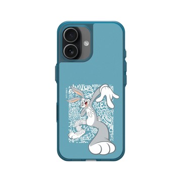 iPhone 17 Clear (相機按鈕) 夜幕藍 - 樂一通 Looney Tunes - 亂花系列-兔巴哥