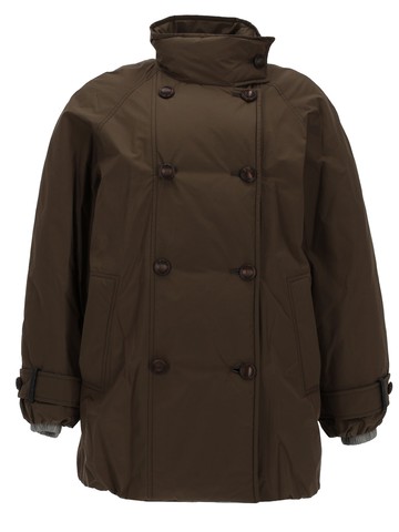 brunello cucinelli double-breasted down jacket