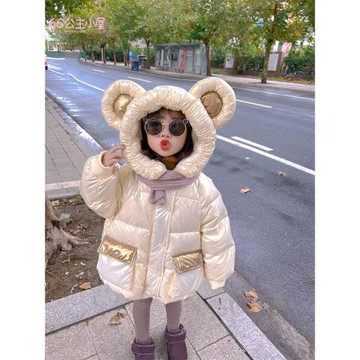 66公主女童羽絨服90白鴨絨兒童三防免洗外套2025新款冬季寶寶冬裝