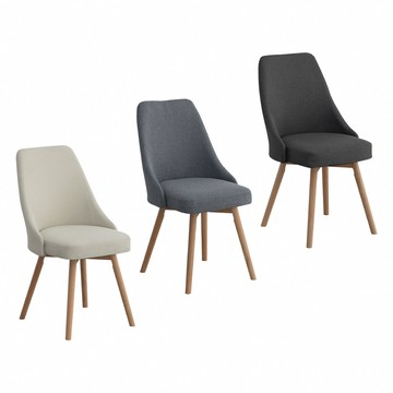 【好氣氛家居】旋轉款沙柯亞麻加厚實木休閒椅/餐椅(洽談椅 化妝椅 工作椅 造型椅 美甲椅)深灰色