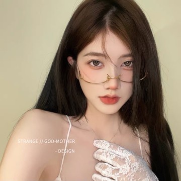 7511現貨 ㊣【半截鏡框眼鏡】細框眼鏡cosplay女動漫二次元透明學生配件無度數素顏