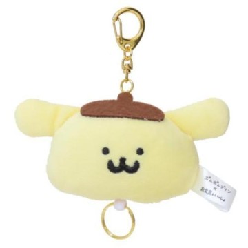 小禮堂 Sanrio 三麗鷗 布丁狗 x 文具先生 絨毛玩偶伸縮鑰匙圈 (大頭款)