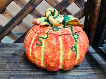 台灣製造 純手工 陶瓷 南瓜糖果罐