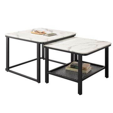 Homelike 喜家居仿石紋大小方茶几(2050)