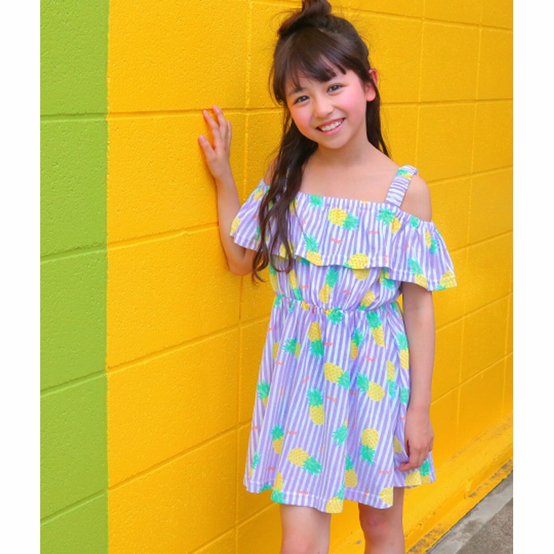 Anap Kids ストライプ フルーツ柄ワンピース 通販 Lineポイント最大1 0 Get Lineショッピング