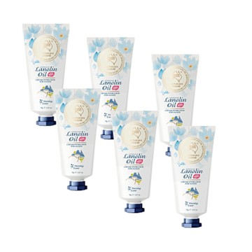 澳洲 G&M 花漾水潤酪梨油綿羊護手霜含維他命E-早晨海岸(70g/支 6入組)