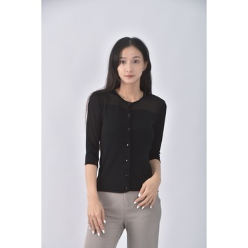 (S) 開衫黑色長袖上衣二手衣