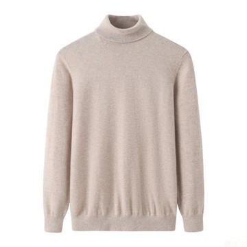 秋冬新款100純山羊絨衫男高領保暖加厚長袖通勤純色針織毛衣打底